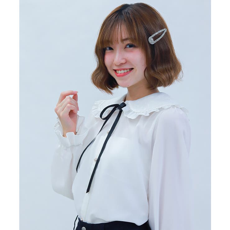 ハートチュールビッグ襟ブラウス | axes femme | 詳細画像10 