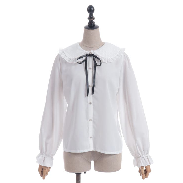 ハートチュールビッグ襟ブラウス | axes femme | 詳細画像11 