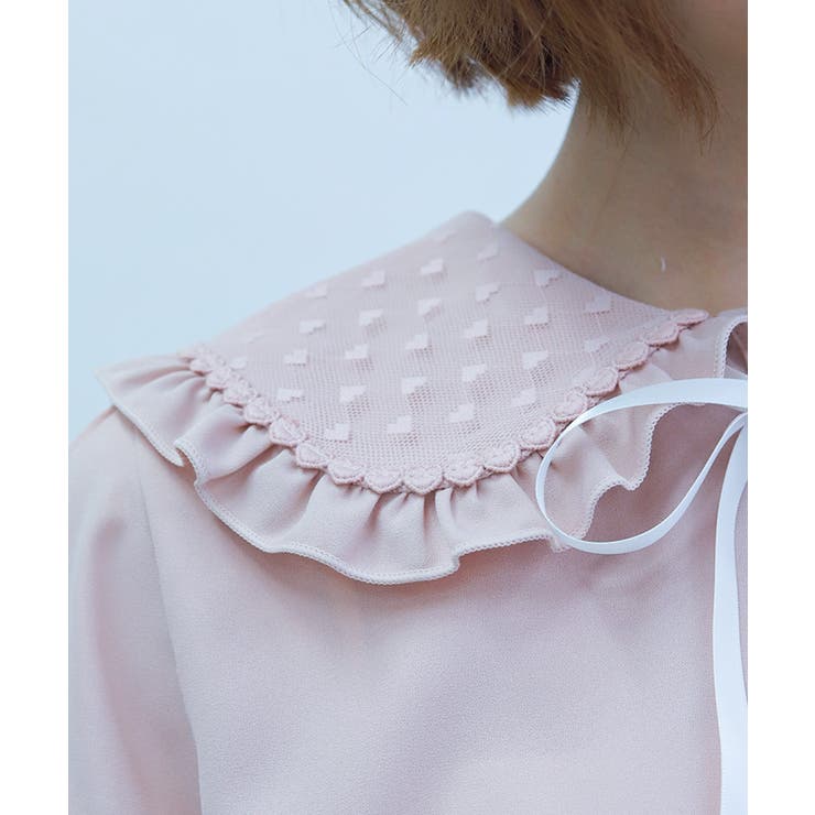 ハートチュールビッグ襟ブラウス | axes femme | 詳細画像5 