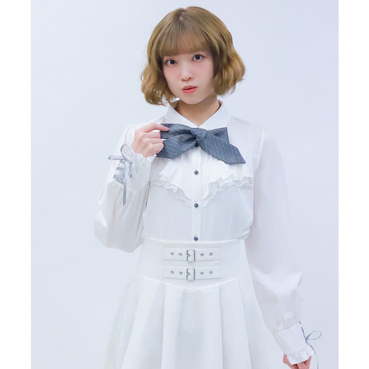 生成り | 2WAYストライプタイ付ブラウス | axes femme