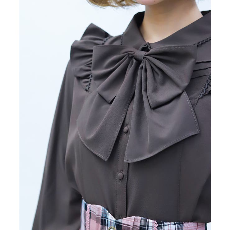 ビッグリボン付き丸襟ブラウス | axes femme | 詳細画像6 