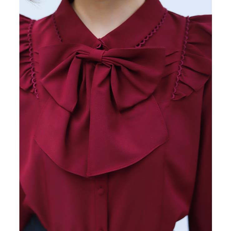 ビッグリボン付き丸襟ブラウス | axes femme | 詳細画像8 