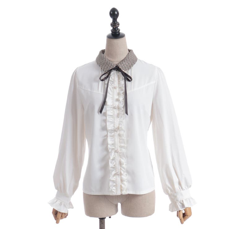 金具使い襟ブラウス | axes femme | 詳細画像24 