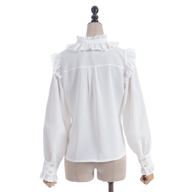 スタンドカラーフリルブラウス | axes femme | 詳細画像14 