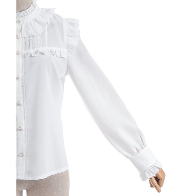 スタンドカラーフリルブラウス | axes femme | 詳細画像17 