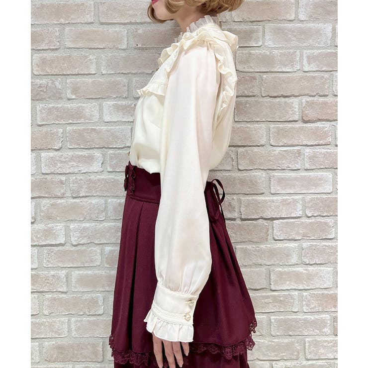 スタンドカラーフリルブラウス | axes femme | 詳細画像2 