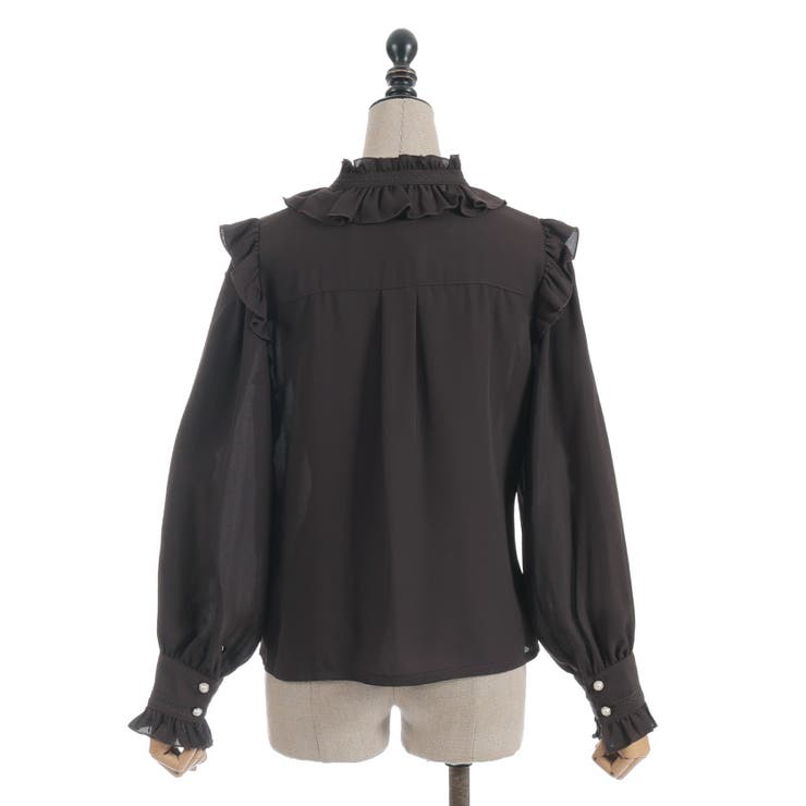 スタンドカラーフリルブラウス | axes femme | 詳細画像20 