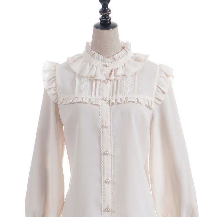 スタンドカラーフリルブラウス | axes femme | 詳細画像28 