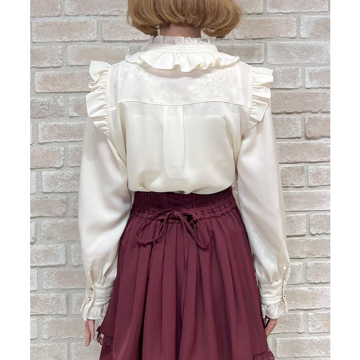 スタンドカラーフリルブラウス | axes femme | 詳細画像3 