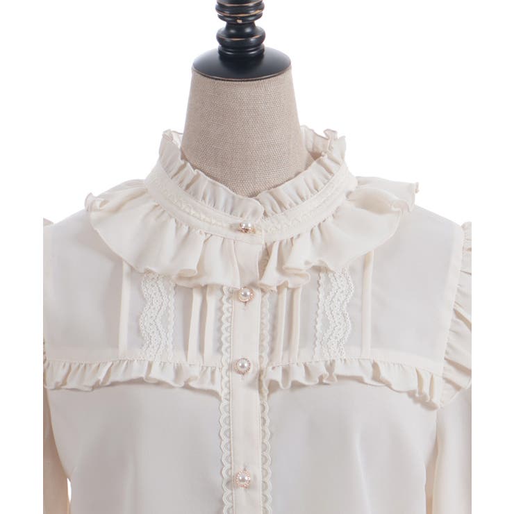 スタンドカラーフリルブラウス | axes femme | 詳細画像30 