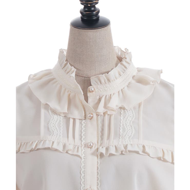 スタンドカラーフリルブラウス | axes femme | 詳細画像31 