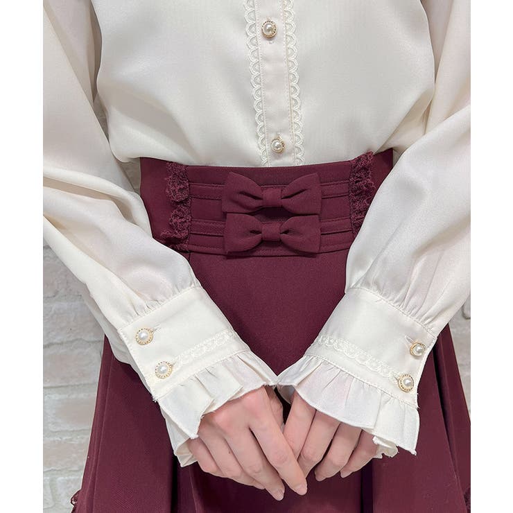 スタンドカラーフリルブラウス | axes femme | 詳細画像4 