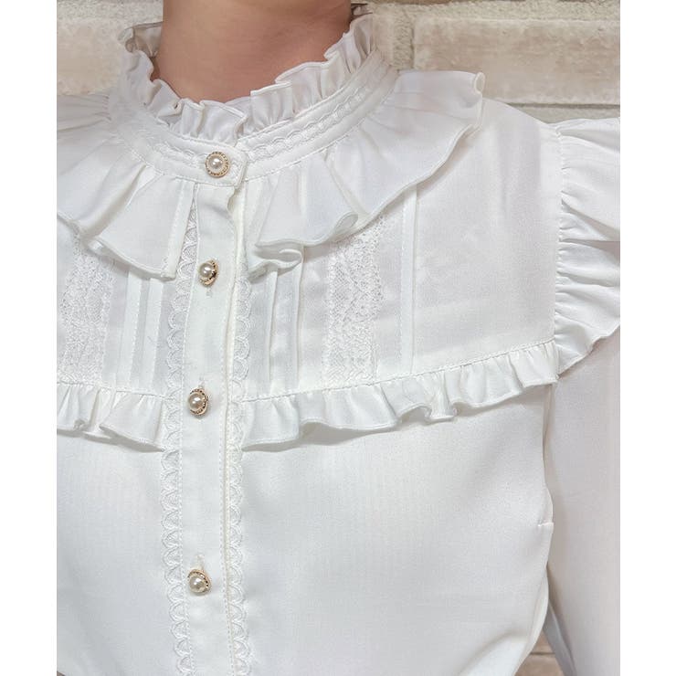 スタンドカラーフリルブラウス | axes femme | 詳細画像6 