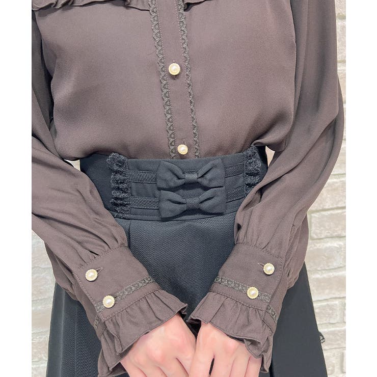 スタンドカラーフリルブラウス | axes femme | 詳細画像7 