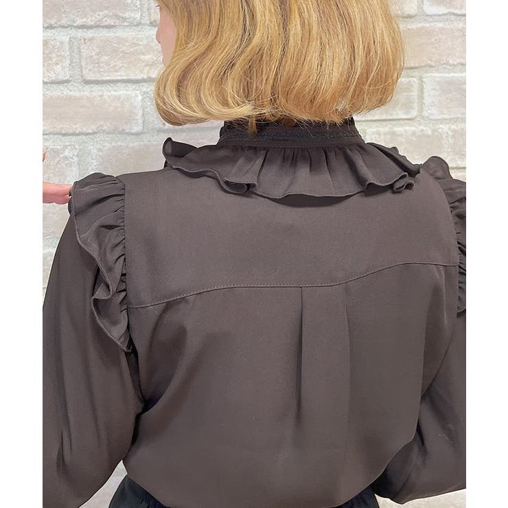 スタンドカラーフリルブラウス | axes femme | 詳細画像9 