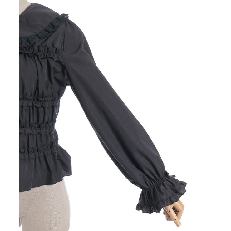 シャーリングフリル丸襟ブラウス | axes femme | 詳細画像11 