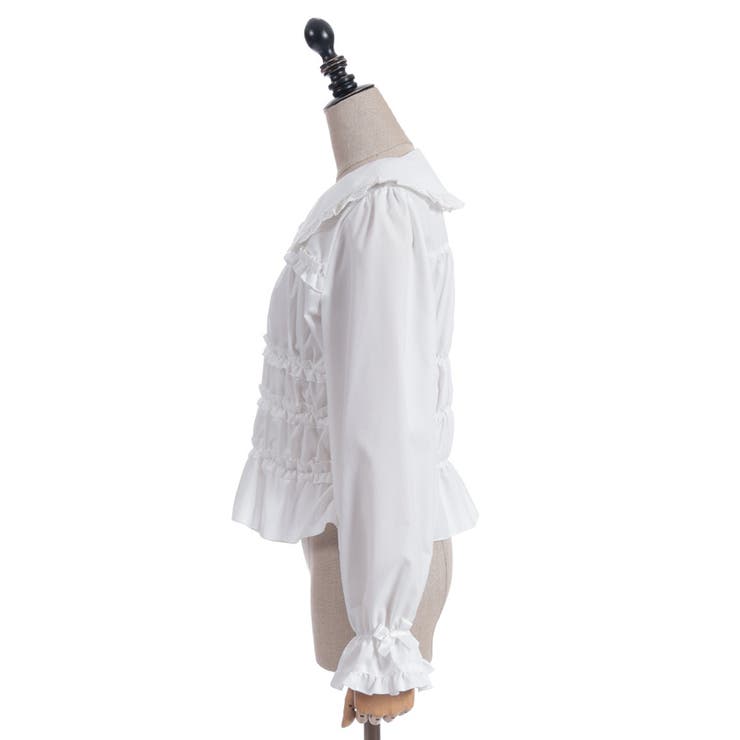 シャーリングフリル丸襟ブラウス | axes femme | 詳細画像13 