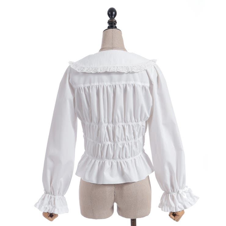 シャーリングフリル丸襟ブラウス | axes femme | 詳細画像14 