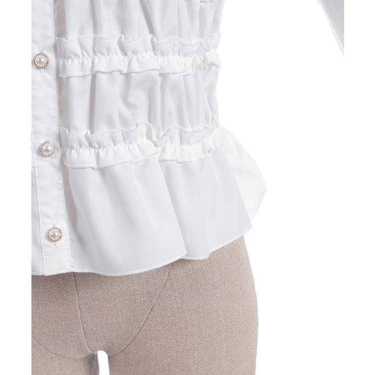 シャーリングフリル丸襟ブラウス | axes femme | 詳細画像16 