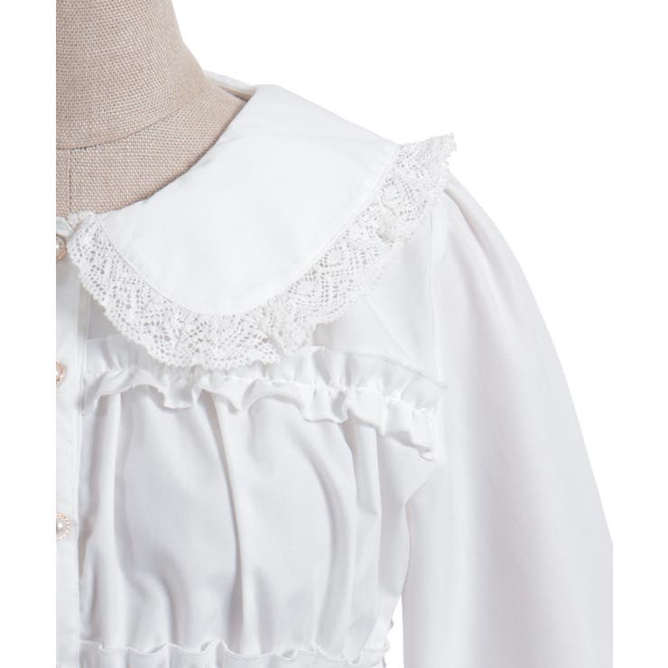 シャーリングフリル丸襟ブラウス | axes femme | 詳細画像17 