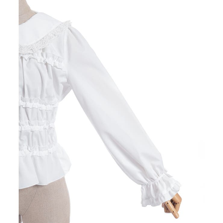 シャーリングフリル丸襟ブラウス | axes femme | 詳細画像20 