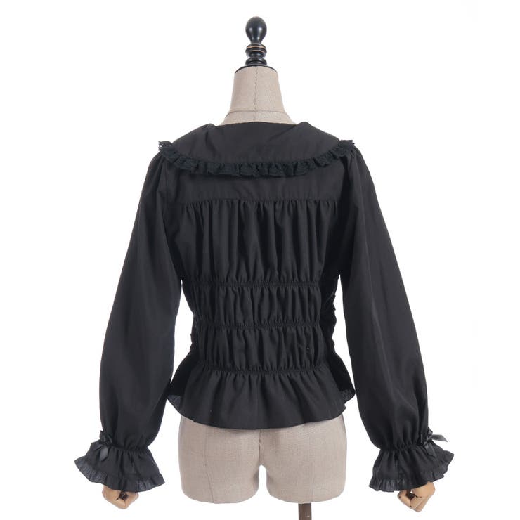 シャーリングフリル丸襟ブラウス | axes femme | 詳細画像6 