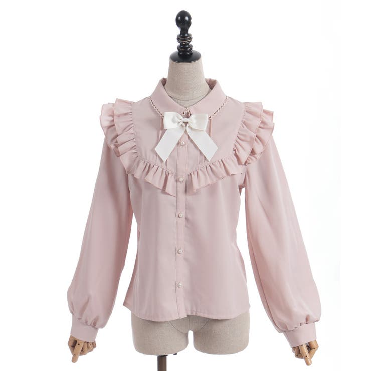 ブローチ付きヨークフリルブラウス | axes femme | 詳細画像13 