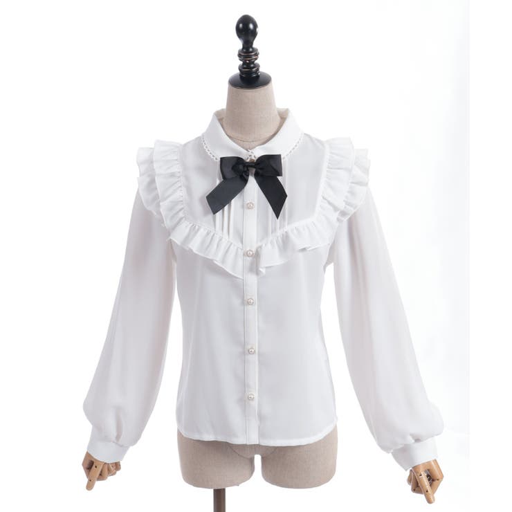 ブローチ付きヨークフリルブラウス | axes femme | 詳細画像21 