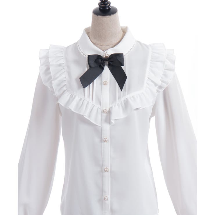 ブローチ付きヨークフリルブラウス | axes femme | 詳細画像24 