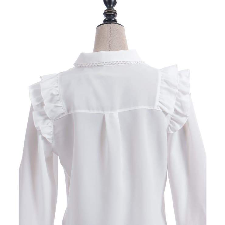 ブローチ付きヨークフリルブラウス | axes femme | 詳細画像26 