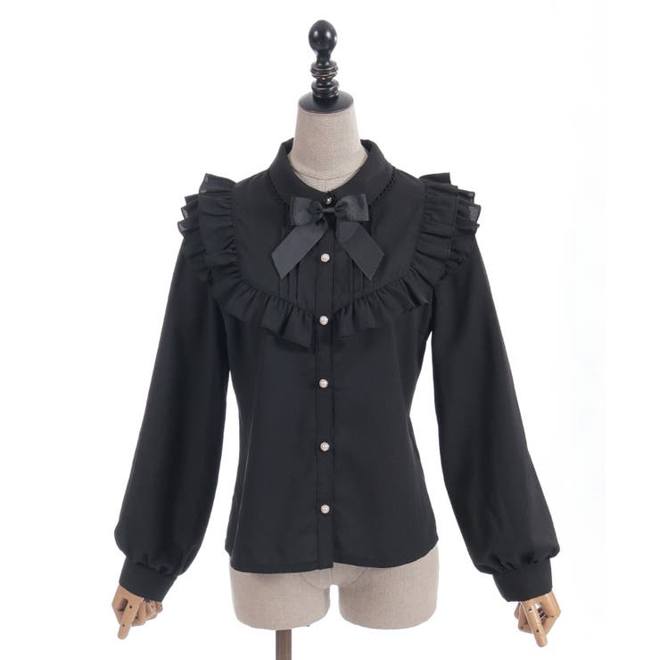 ブローチ付きヨークフリルブラウス | axes femme | 詳細画像5 