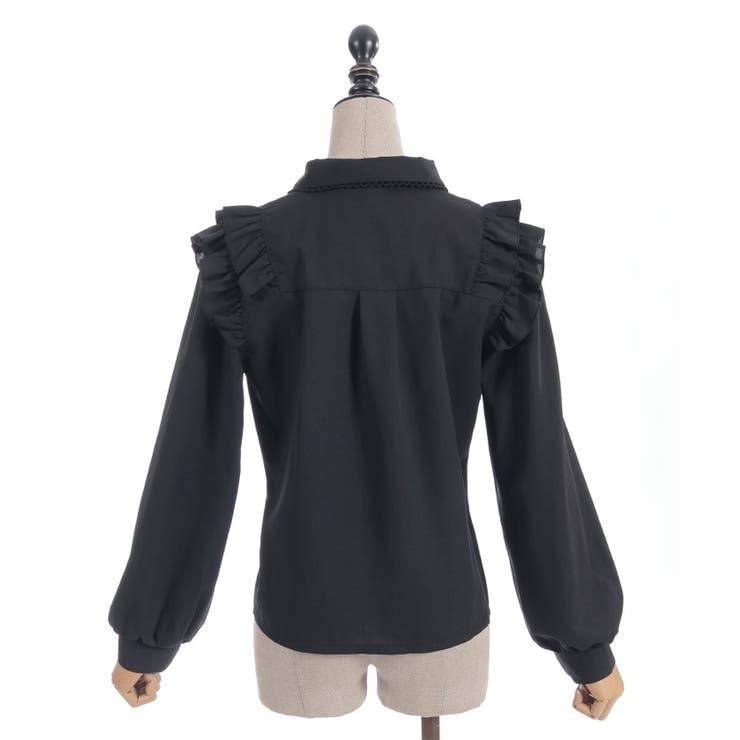 ブローチ付きヨークフリルブラウス | axes femme | 詳細画像7 