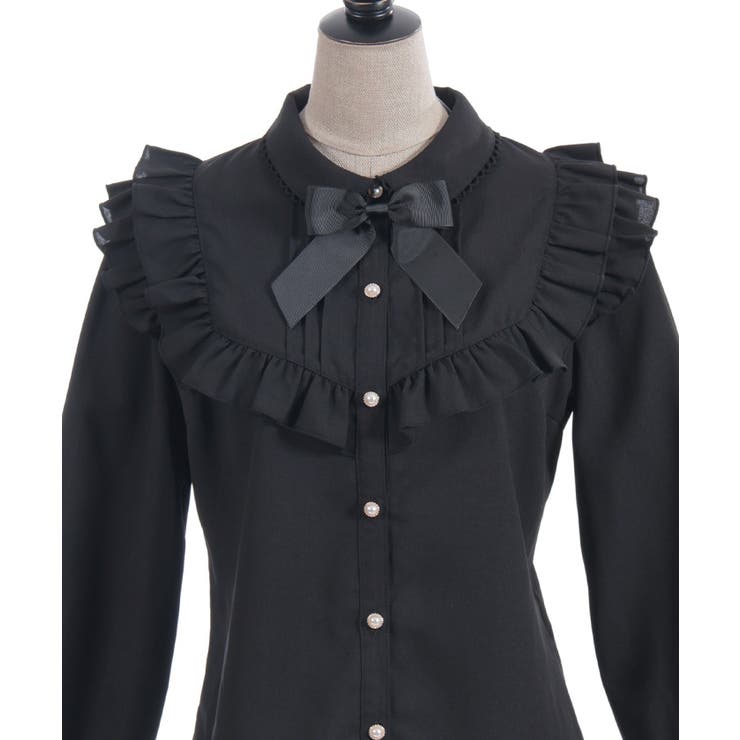 ブローチ付きヨークフリルブラウス | axes femme | 詳細画像8 