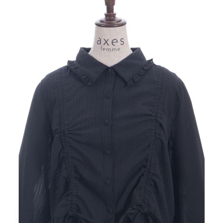 ショート丈ドロストブラウス[品番：IGAW0006257]｜axes femme