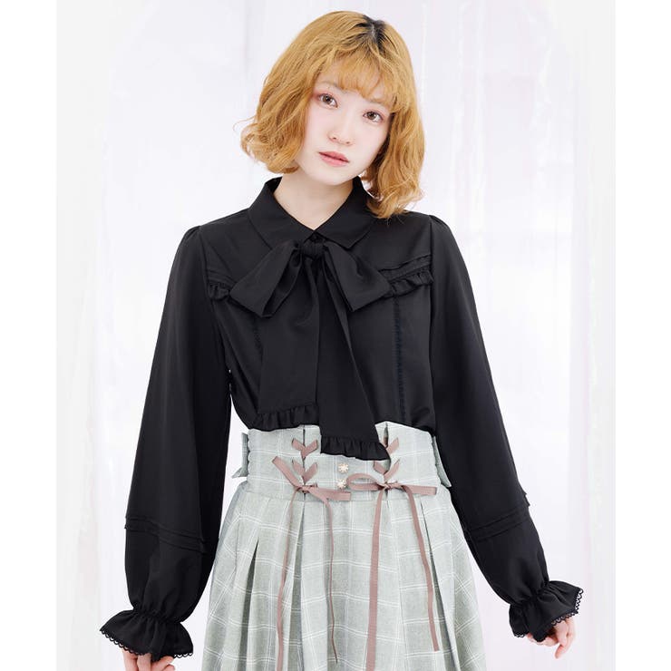 ボウタイリボン付きフリルブラウス | axes femme | 詳細画像4 