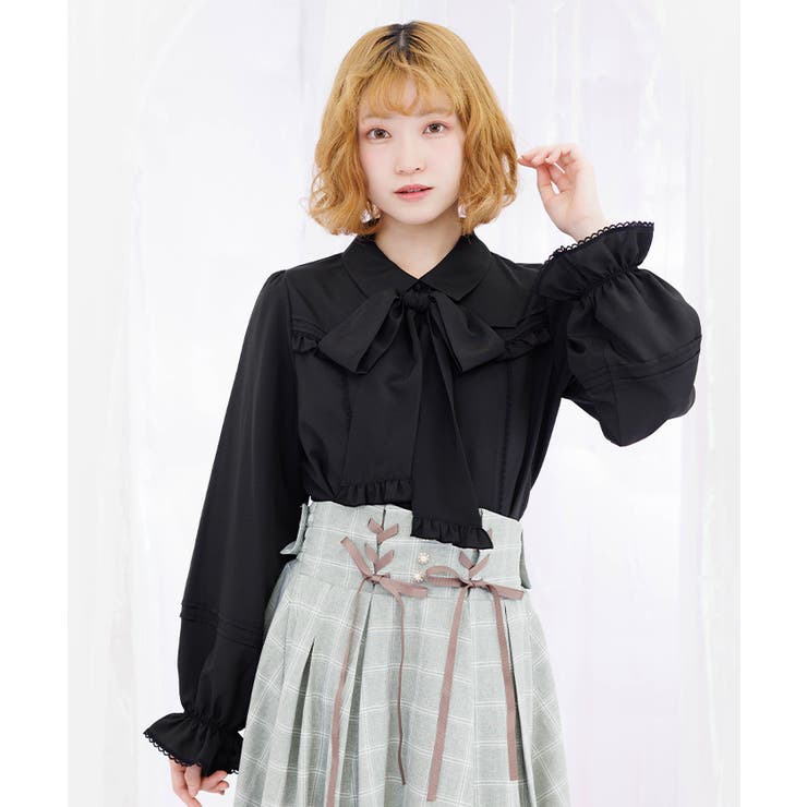 ボウタイリボン付きフリルブラウス | axes femme | 詳細画像5 