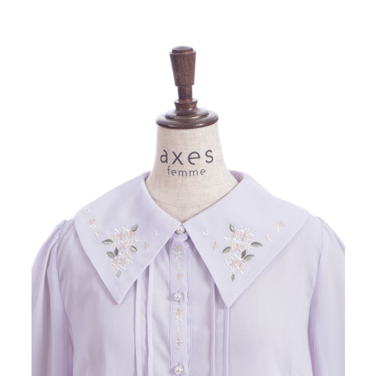 金木犀刺繍襟ブラウス | axes femme | 詳細画像15 