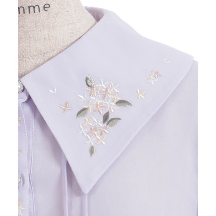 金木犀刺繍襟ブラウス | axes femme | 詳細画像17 