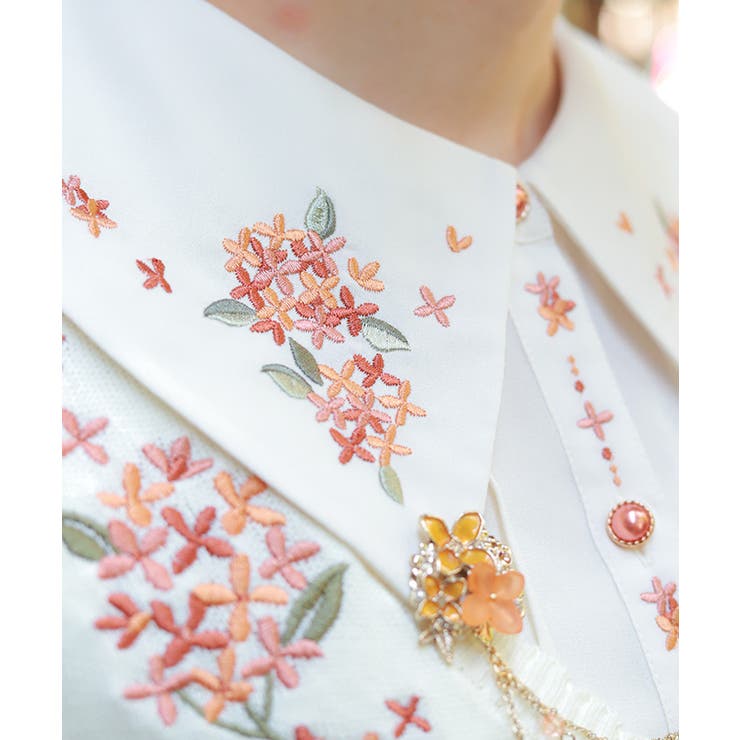 金木犀刺繍襟ブラウス | axes femme | 詳細画像5 