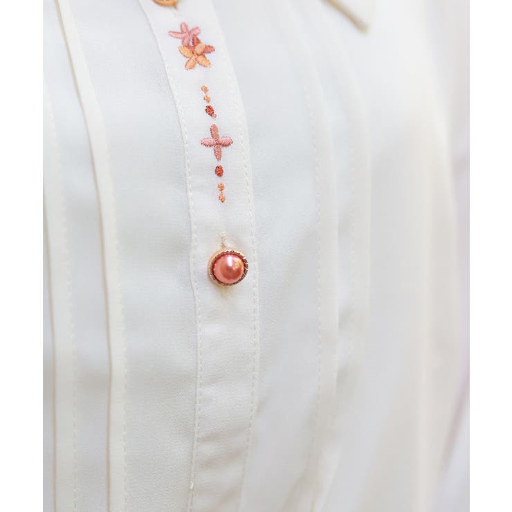 金木犀刺繍襟ブラウス | axes femme | 詳細画像7 