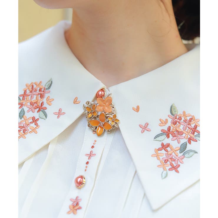 金木犀刺繍襟ブラウス | axes femme | 詳細画像8 