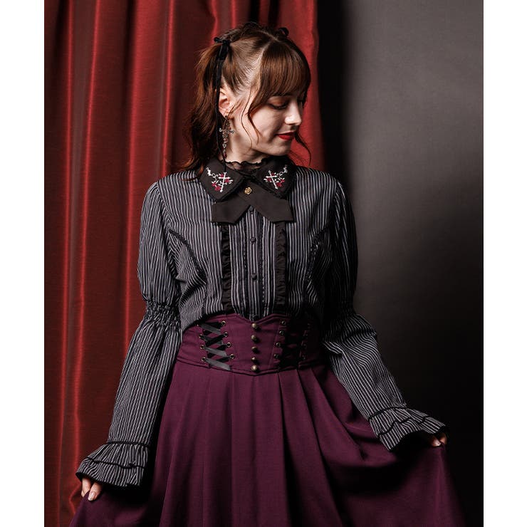 アクシーズファム 3つリボンブロッキングPO 黒 ブラック axes femme