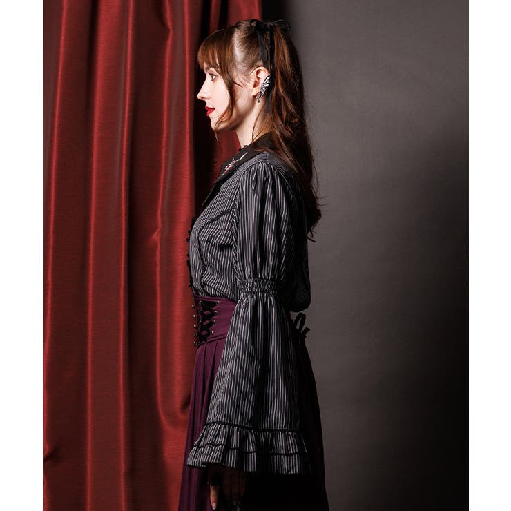 クロスローズ刺繍ブラウス[品番：IGAW0006868]｜axes femme