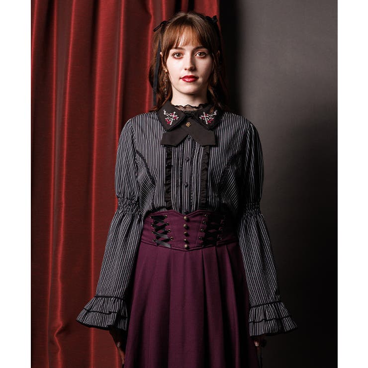 クロスローズ刺繍ブラウス[品番：IGAW0006868]｜axes femme