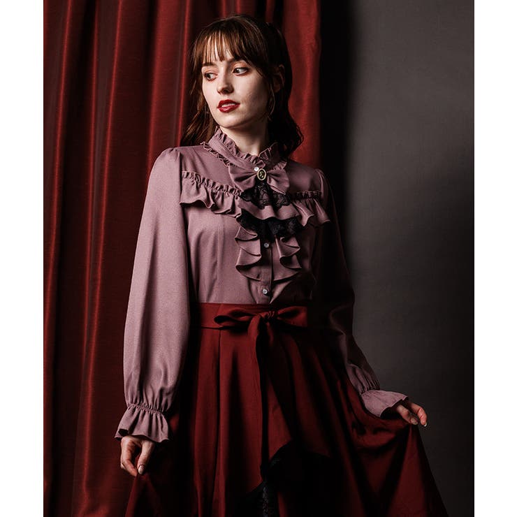 リボン×ジャボブローチ付ブラウス | axes femme | 詳細画像1 