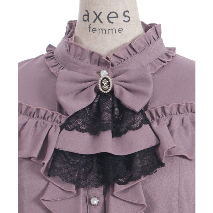 リボン×ジャボブローチ付ブラウス | axes femme | 詳細画像11 