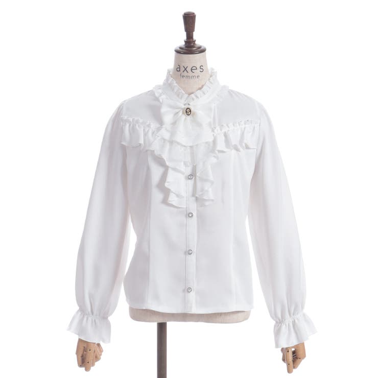 リボン×ジャボブローチ付ブラウス | axes femme | 詳細画像14 