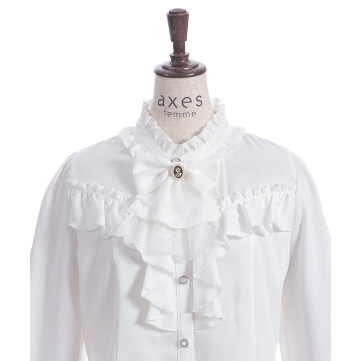 リボン×ジャボブローチ付ブラウス | axes femme | 詳細画像17 