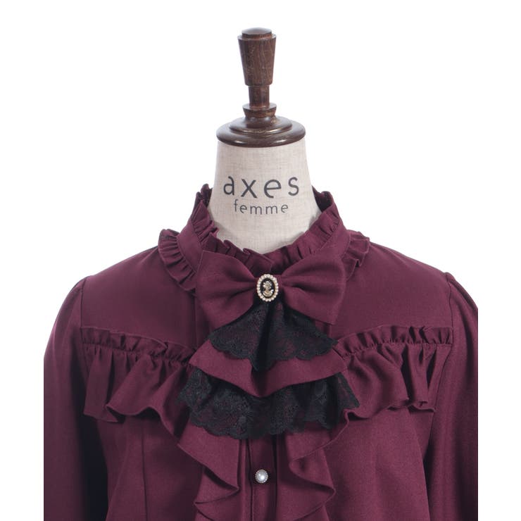 リボン×ジャボブローチ付ブラウス | axes femme | 詳細画像30 