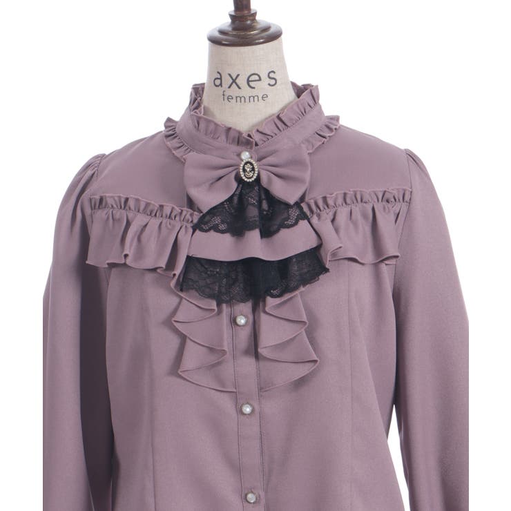 リボン×ジャボブローチ付ブラウス | axes femme | 詳細画像9 